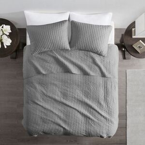 Madison Park 2pc Twin/Twin Extra Long Mitchell Reversible Coverlet Set Gray